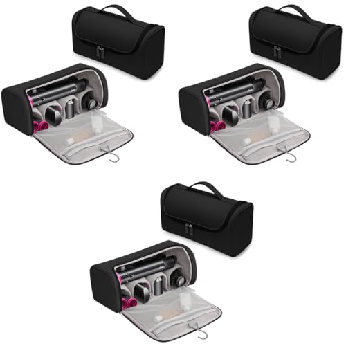 MAYCREATE® Travel Storage Bag for Dyson Airwrap Holder Hair Styler Organizer Attachments Portable with Hanging Hook Black Bag Only 3 PCS MAYCREATE® Travel Storage Bag for Dyson Airwrap Holder Hair Styler Organizer Attachments Portable with Hanging Hook Black Bag Only 3 PCS